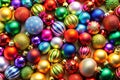 A background of colorful Christmas ornaments Royalty Free Stock Photo
