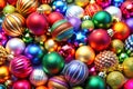 A background of colorful Christmas ornaments Royalty Free Stock Photo