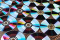 Background of colorful compact discs. Royalty Free Stock Photo