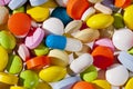 Background of colorful different medical pills