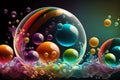 A background of colorful different sized bubbles. Created with Generative AI