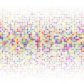 The background of colorful dots of different sizes have different density on the white.