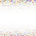 The background of colorful dots of different sizes have different density on the white.