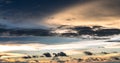 Background of colorful dramatic cloudy sky before the sunset Royalty Free Stock Photo