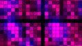 Background of colorful flashing squares in disco style. Motion. Disco background with beautiful flashing squares