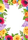 Background with colorful flowers. Vector illustration. Royalty Free Stock Photo