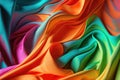 A background of colorful folded fabric. Created with Generative AI