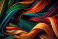 A background of colorful folded fabric. Created with Generative AI