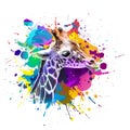 background with colorful Giraffe