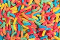 Background of colorful gummy worm candies Royalty Free Stock Photo