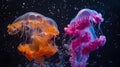 Background of colorful jellyfish