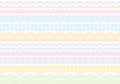 Background of colorful lace trims.