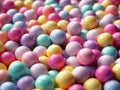 background of Colorful lollipops and different colored round candy. Top view. AI generative Royalty Free Stock Photo