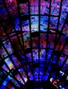 Background with colorful mosaic structure and music note. computer graphic design.