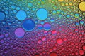 Background of colorful oil drops in water surface Royalty Free Stock Photo