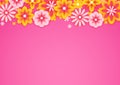 Background with colorful paper flowers, spring postcard, vector illustration Royalty Free Stock Photo