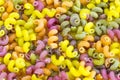 Background of colorful pasta as texture, close-up Royalty Free Stock Photo