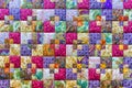 Background of colorful patchwork fabrics