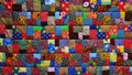 Background of colorful pieces of fabric