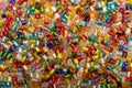 Background of colorful plastic beads Royalty Free Stock Photo