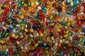 Background of colorful plastic beads Royalty Free Stock Photo