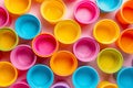 background of colorful plastic cups Royalty Free Stock Photo