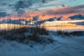 Background Sky and Colorful Clouds Over Dunes Royalty Free Stock Photo