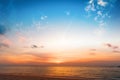 Background of colorful sky concept: Beautiful tropical sunrise on the beach Royalty Free Stock Photo