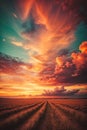 Background of colorful sky concept: Dramatic sunset with twilight color sky and clouds Royalty Free Stock Photo