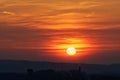 Background of colorful sky: Dramatic sunset with twilight color sky and clouds. Royalty Free Stock Photo