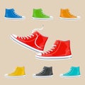 Background of colorful sneakers Royalty Free Stock Photo