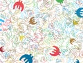 Background with colorful symbols of euro currency