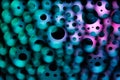 Background of colourful surreal and chaotic abstract light circles. Royalty Free Stock Photo