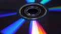 Background of compact disks or dvds. Glare of light on the disk DVD , beautiful colored glare from the light, the Royalty Free Stock Photo