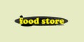 food shop logo with yellow fork spoon plate