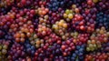 Background Completely Filled with Fresh Grapes Showcasing Their Vibrant Color. This is AI generative image.