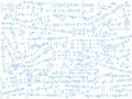 Background of mathematical formulae on blue-lined paper Royalty Free Stock Photo