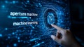 Background computing infrastructure program framework data handling security. Measure connectivity artificial intelligence Royalty Free Stock Photo