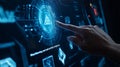 Background computing infrastructure program framework data handling security. Measure connectivity artificial intelligence Royalty Free Stock Photo