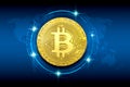 Background concept of bitcoin blockchain crypto currency digital encryption, digital money trade, technology worldwide network