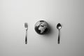 Planet plate earth globe global fork world food concept background background