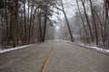 Background Concept Future Lies Ahead Path Yellow Line Road Nowhere Solitude Royalty Free Stock Photo