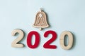 2020 background .The concept of the new 2020. New year with numbers 2020 on colorful background. Christmas card, congratulat