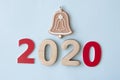 2020 background .The concept of the new 2020. New year with numbers 2020 on colorful background. Christmas card, congratulat