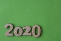 2020 background .The concept of the new 2020. New year with numbers 2020 on colorful background. Christmas card, congratulat