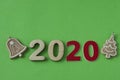 2020 background .The concept of the new 2020. New year with numbers 2020 on colorful background. Christmas card, congratulat