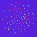 Background with Confetti. Vector. Holiday banner design with colorful particles Royalty Free Stock Photo