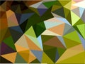 Background consisting of geometric shapes in brownish-green tones.