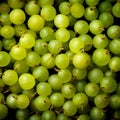 Green and ripe gooseberries closeup background, AI generated
