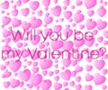Background consisting of many translucent pink hearts with the inscription you will be my valentine Royalty Free Stock Photo